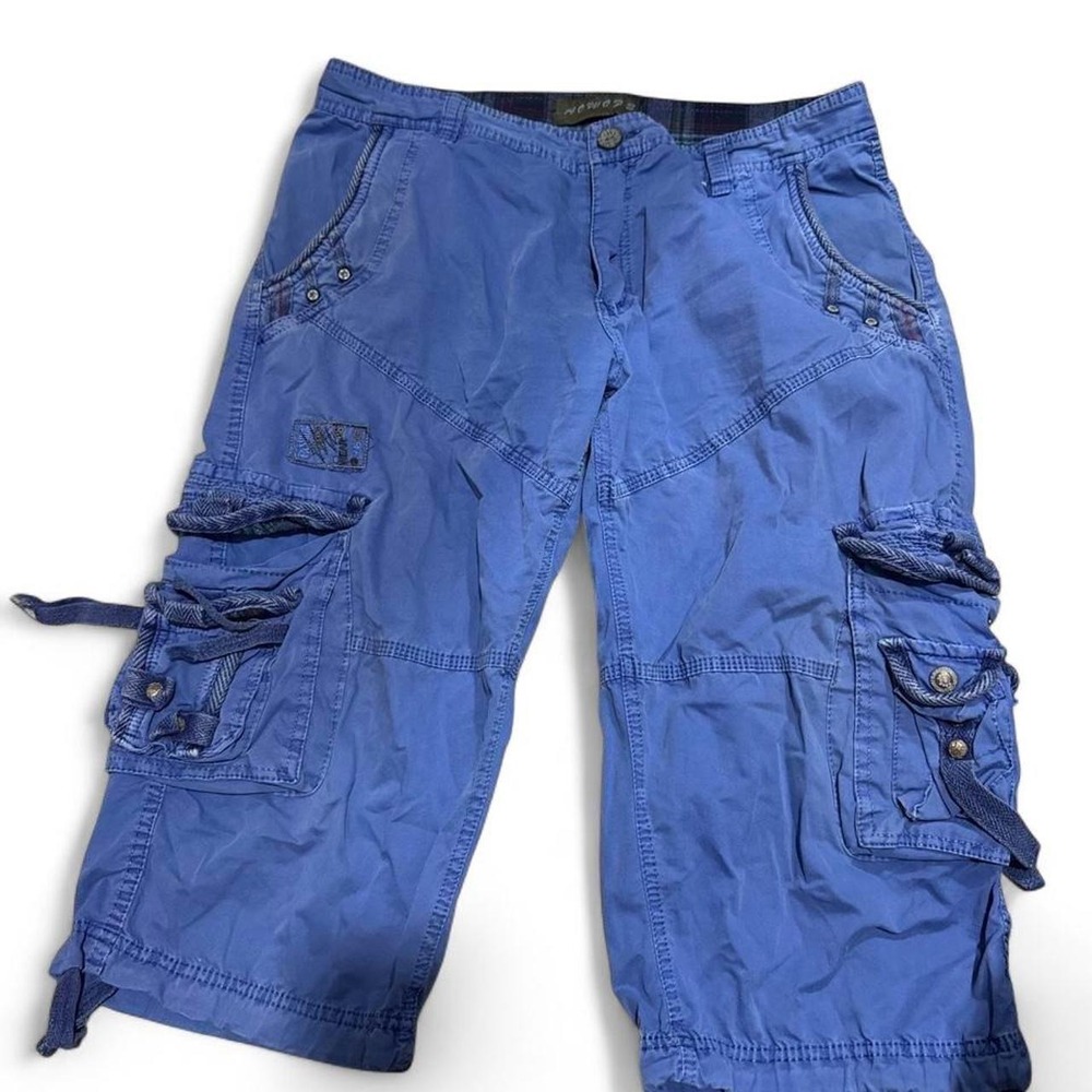 Punk 90s Y2K Grunge Embellished Low Rise Cargo Shorts AOWO7S Size 36